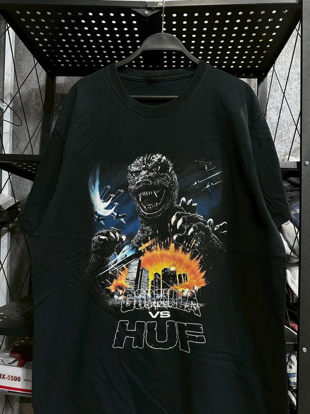 Gildan Black Godzilla vs HUF Graphic Tee